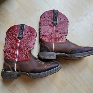Durango Rebel Womens Red and Brown Western Boots Cowgirl Cowboy 7.5
